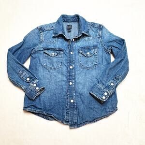Gap Denim Button Down Long Sleeve Shirt sz S Jean Shirt